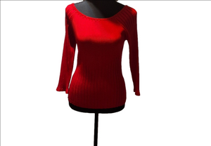 Effortless Elegance: Belldini Jeweled Red Sweater Size M